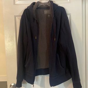 Mens old navy medium waffle knit zip up hooded jacket